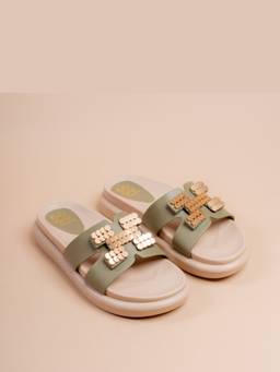 VANSON - Green Melodic Metal Casual Platform Flats
