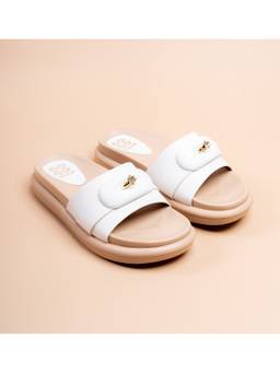 VANSON - White Ring Comfort Flats