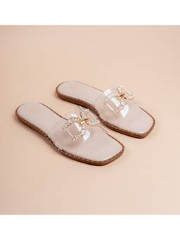 VANSON - Clear Crystal Party Flats