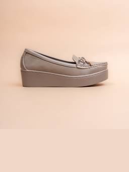 VANSON - Grey Quiet Authority Office Platform Loafers