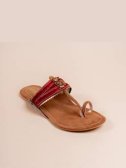 VANSON - Multi-Color Noor Embellished Toe-Ring Flats