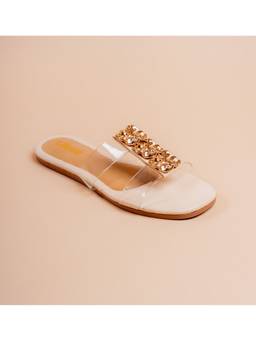 VANSON - Beige Ripple Transparent Flats