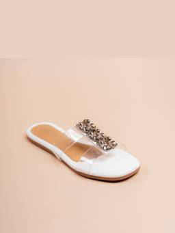 VANSON - White Ripple Transparent Flats