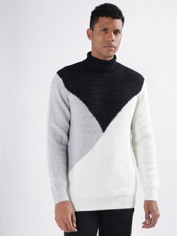 LINDBERGH - Men Multi-Color Colorblock Turtle Neck Sweater