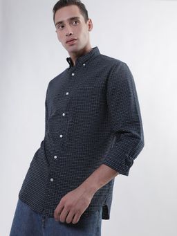 GANT - Mens Blue Reg Oxford Tattersal Shirt