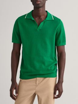 GANT - Men Green Solid Half Sleeves Sweater