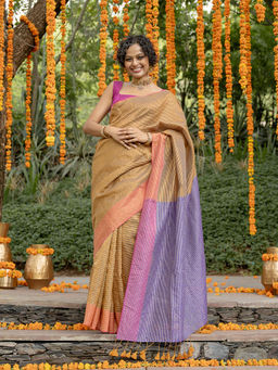 Suta - Women's Beige Woven Saree