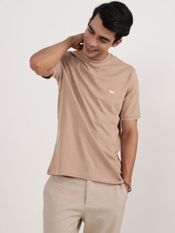 Andamen - Regular Fit Single Jersey Beaver Fur Crew Neck T-Shirt