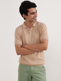 Andamen - Regular Fit Men Pink Polo Collar T-Shirt