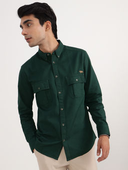 Andamen - Regular Fit Green men's Full Sleeve Shirt