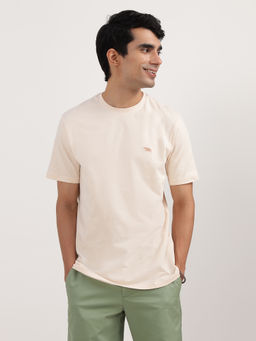 Andamen - Regular Fit Men Beige Half Sleeve T-Shirt