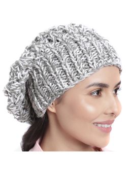 Magic Needles - Women Grey Melange Knitted Beanie