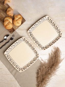 The Decor Mart - Tribal Art Square Dinner Plate- Set Of 2