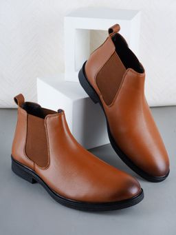 Carlton London - Tan Solid Chelsea Boots