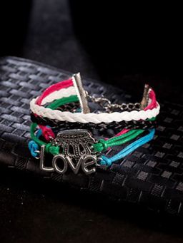 Yellow Chimes - Love Designed Leather Wrap Bracelet