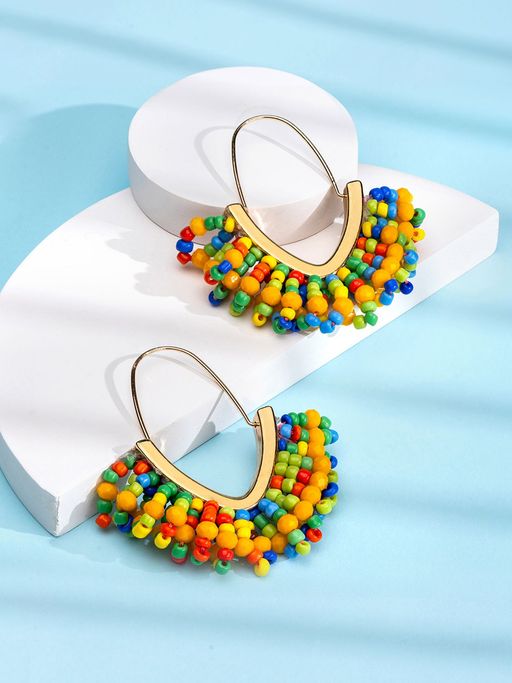 Yellow Chimes Gold Plated Hoop Earrings for Women