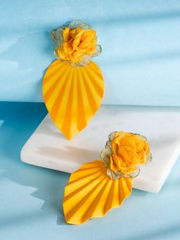 Yellow Chimes - Drop Earrings for Girls Orange