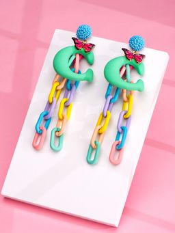 Yellow Chimes - Danglers Earrings for Girls & Women Multi-Color