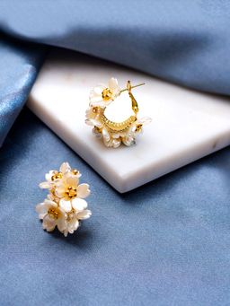 Yellow Chimes - Flower Hoop Earrings for Women Multi-Color