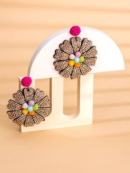 Yellow Chimes - Drop Flower Earrings for Women Multi-Color