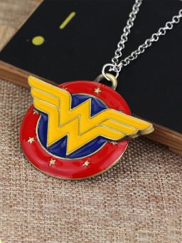 Yellow Chimes - Wonder Woman Symbol Locket Chain Pendant Necklace