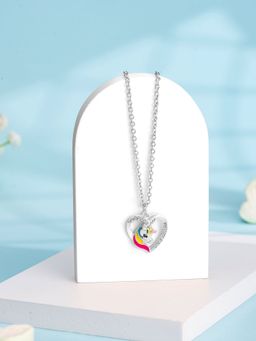 Yellow Chimes - Unicorn & Heart Charm Pendant Necklace