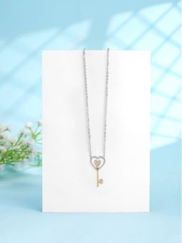 Yellow Chimes - Heart & Key Designed Pendant Necklace