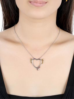 Yellow Chimes - Express Your Feelings Collection 925 Silver Plated Love Devil Pendant Necklace