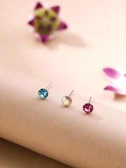 Yellow Chimes - 925 Sterling Silver Crystal Nose Pin with Certificate of Authenticity