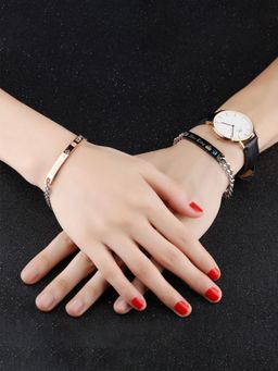 Yellow Chimes - His Queen Her King Bracelet Titanium Stainless Steel Couple Bracelet Unisex