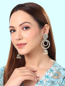 Yellow Chimes - Gold Plated Dome Shaped Traditional Long Jhumkas