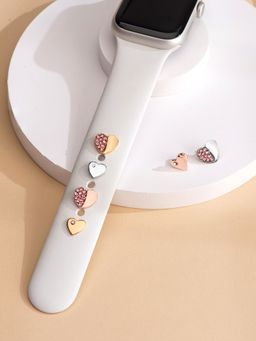 Yellow Chimes - Multi Heart Designed Watch Charms 6 Pcs