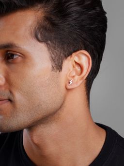 GIVA - Men 925 Silver Lightning Spark Stud Earring