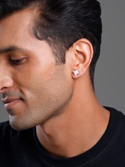 GIVA - Men 925 Silver Classy Zirconia Stud Earring