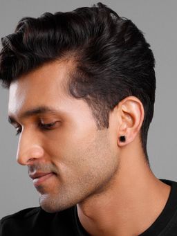 GIVA - Men 925 Silver Black Shadow Stud Earring