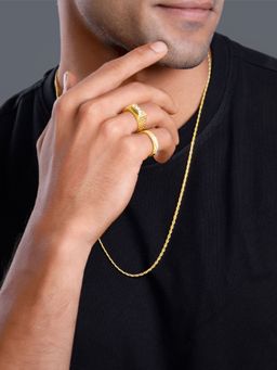 GIVA - Men 925 Silver Gold Plated Stone Studded Jewellery Set