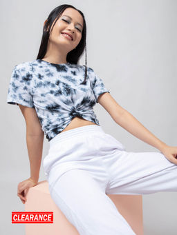 Twenty Dresses by Nykaa Fashion - Multicolor Tie And Dye Round Neck Crop Top