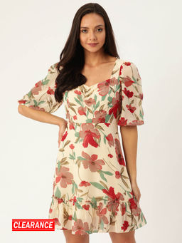 Twenty Dresses by Nykaa Fashion - Multi Color Floral Fit & Flare Mini Dress