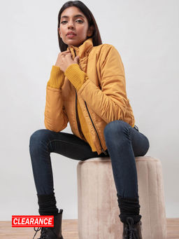 Twenty Dresses by Nykaa Fashion - Yellow Solid High Neck Jacket