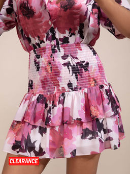 Twenty Dresses by Nykaa Fashion - Multicolor Floral Ruffle Mini Skirt