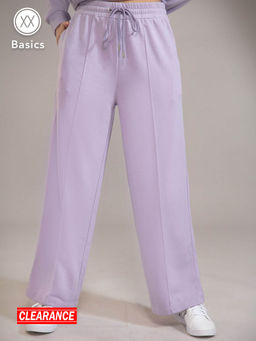 Twenty Dresses by Nykaa Fashion - Basics Purple Solid Straight Fit Pants