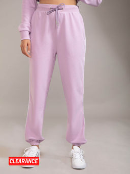 Twenty Dresses by Nykaa Fashion - Basics Lavender Solid Ankle Joggers