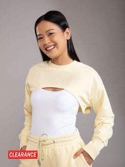 Twenty Dresses by Nykaa Fashion - Basics Yellow Solid Crew Neck Sweatshirt