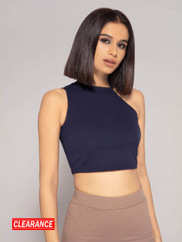 Twenty Dresses by Nykaa Fashion - Blue Solid Round Neck T Shirt