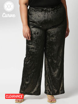 Twenty Dresses by Nykaa Fashion - Curve Black Sequin Embellished Pants