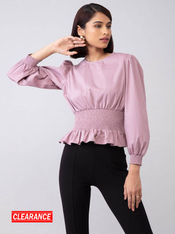 Twenty Dresses by Nykaa Fashion - Work Pink Solid Scoop Neck Top