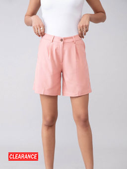 Twenty Dresses by Nykaa Fashion - Work Pink Solid Straight Shorts