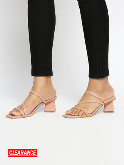 Twenty Dresses by Nykaa Fashion - Pink Square Toe Strappy Heels