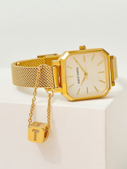 Pipa Bella by Nykaa Fashion - Gold-Plated T Initial Cubic Watch Charm