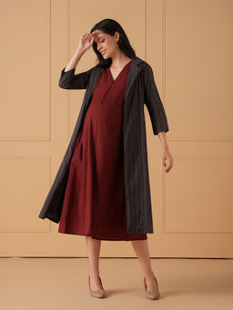 The Mom Store - Power layer Maternity and Nursing Shacket Dress